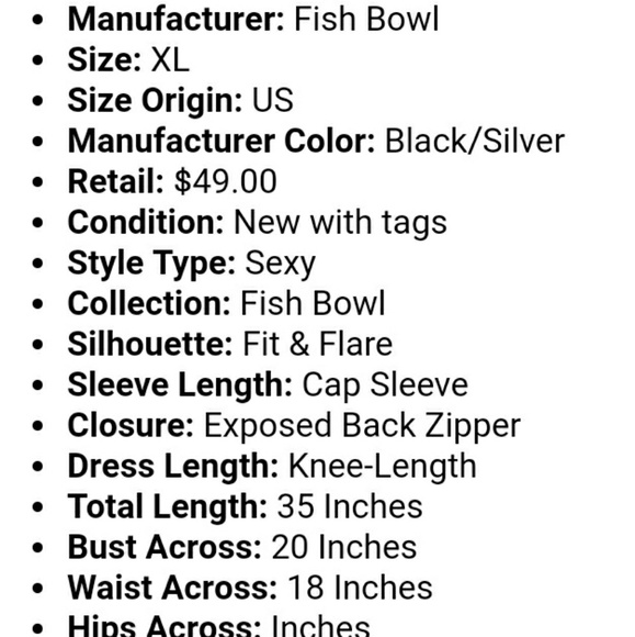 NWT FISH BOWL Fit and flare Party/cocktail Dress Jrs.Xl misses M - Picture 3 of 5